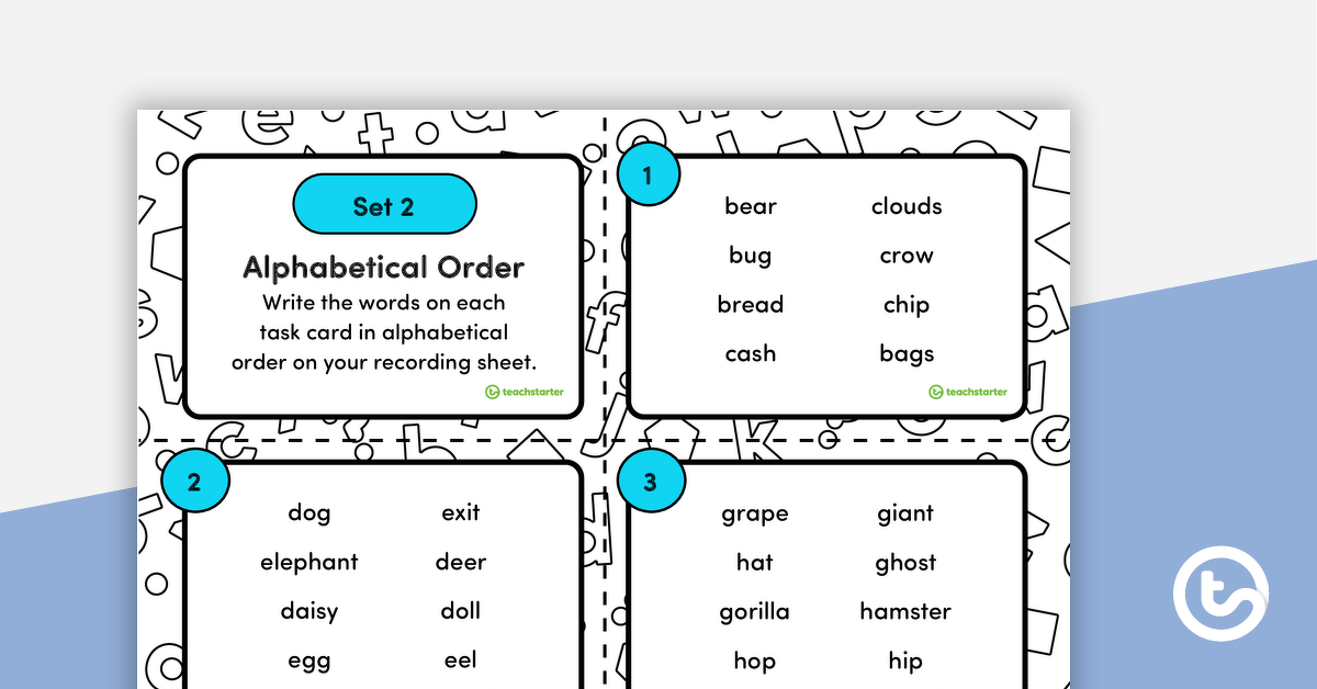 Image of Alphabetical Order Task Cards – Set 2