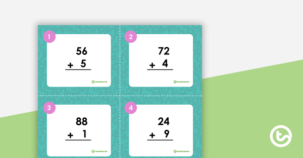 Preview image for 2-digit + 1-digit Task Cards - teaching resource