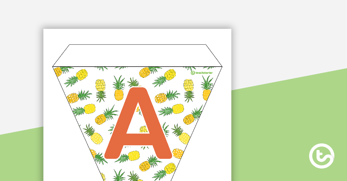 Preview image for Pineapples - Letters and Numbers Pennant Banner - teaching resource