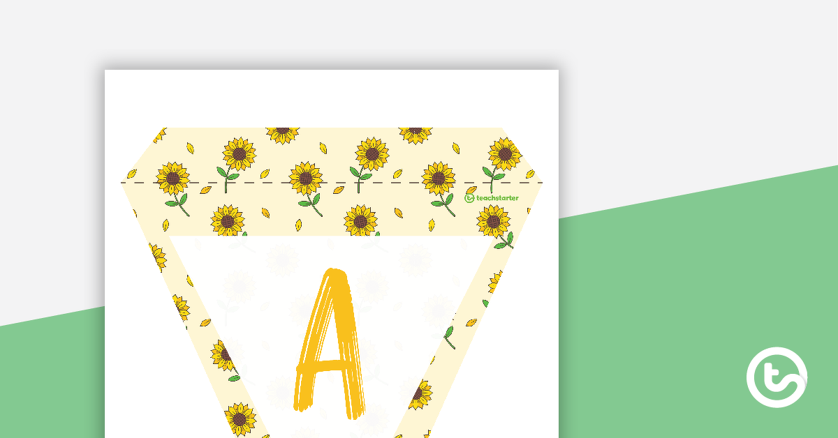 Preview image for Sunflowers – Letter and Number Pennant Banners - teaching resource