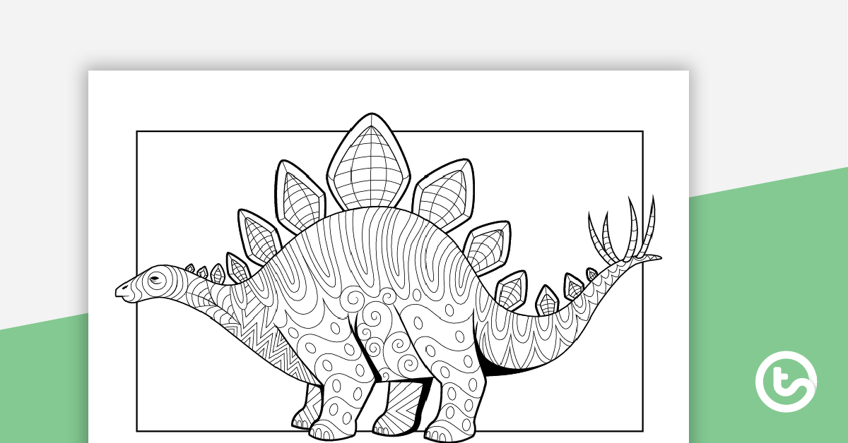 Preview image for Stegosaurus Mindful Colouring In Sheet - teaching resource
