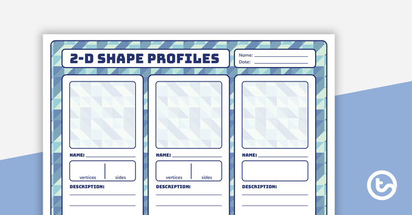 Preview image for 2-D Shape Profiles – Template - teaching resource
