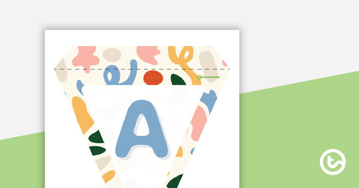 Preview image for Abstract Pattern – Letters and Numbers Pennant Banner - teaching resource