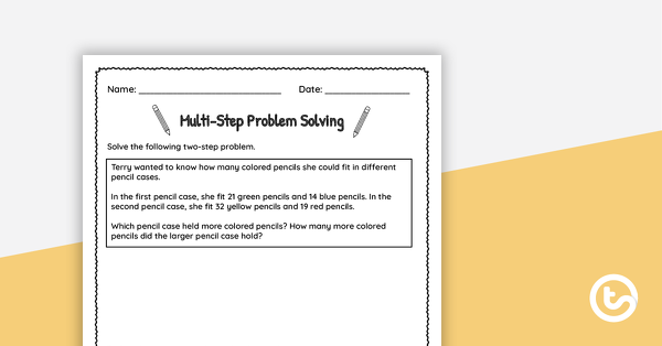 Preview image for Multi-Step Problem Solving Worksheet - teaching resource