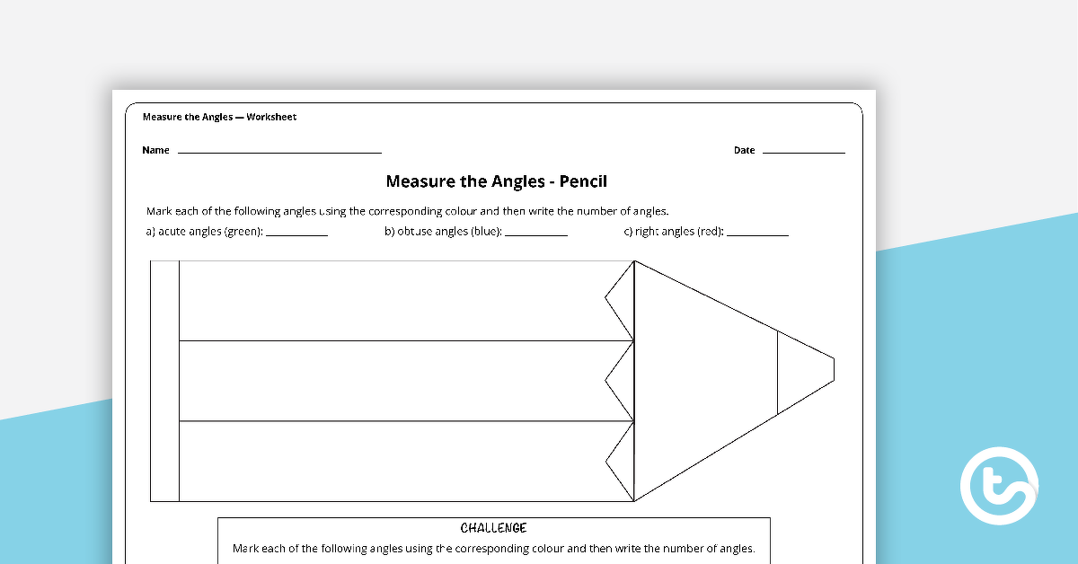 Preview image for Measure the Angles Worksheet - Pencil - teaching resource