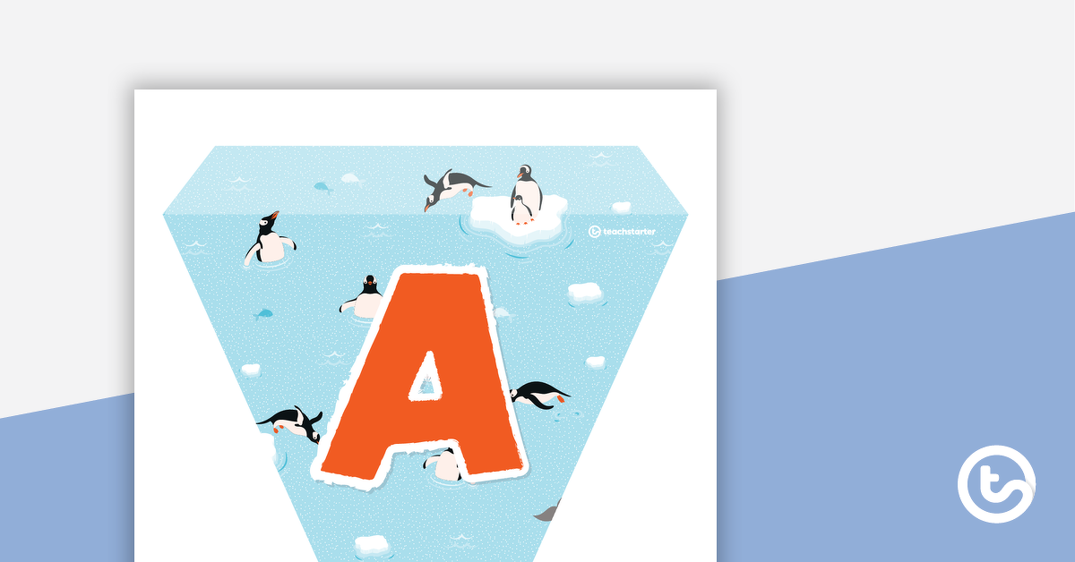 Preview image for Penguins – Letter and Number Pennant Banners - teaching resource