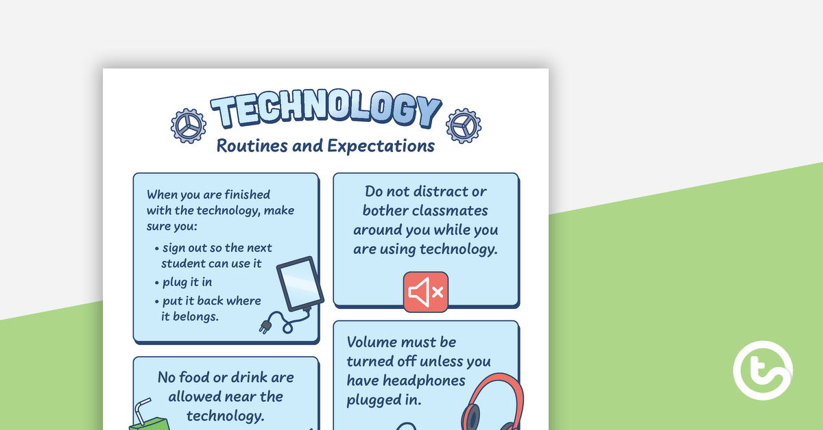 Preview image for Technology Routines Poster - teaching resource