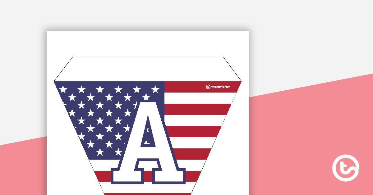 Preview image for United States of America Flag - Letters and Number Pennant Banner - teaching resource