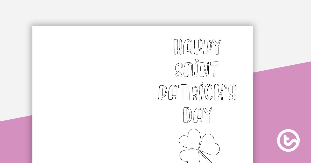Preview image for Saint Patrick's Day Greeting Card Template - teaching resource