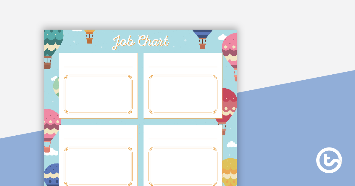 Preview image for Hot Air Balloons - Job Chart - teaching resource