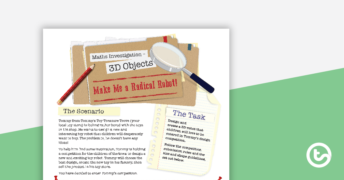 Preview image for 3D Objects Maths Investigation - Make Me a Radical Robot! - teaching resource