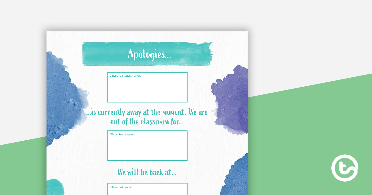 Preview image for Tranquil Watercolor - Out of Class Poster - teaching resource