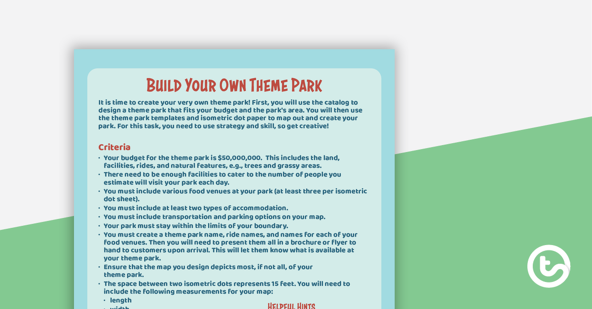 Image of Build Your Own Theme Park – Project