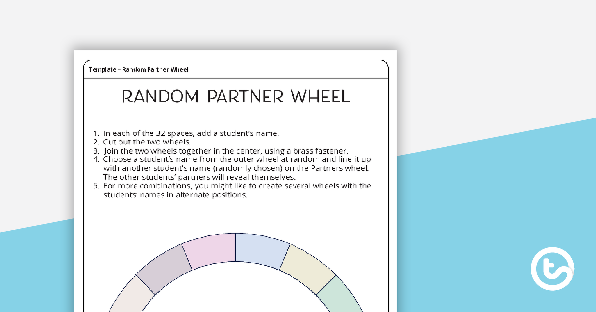 Preview image for Random Partner Wheel Templates - teaching resource
