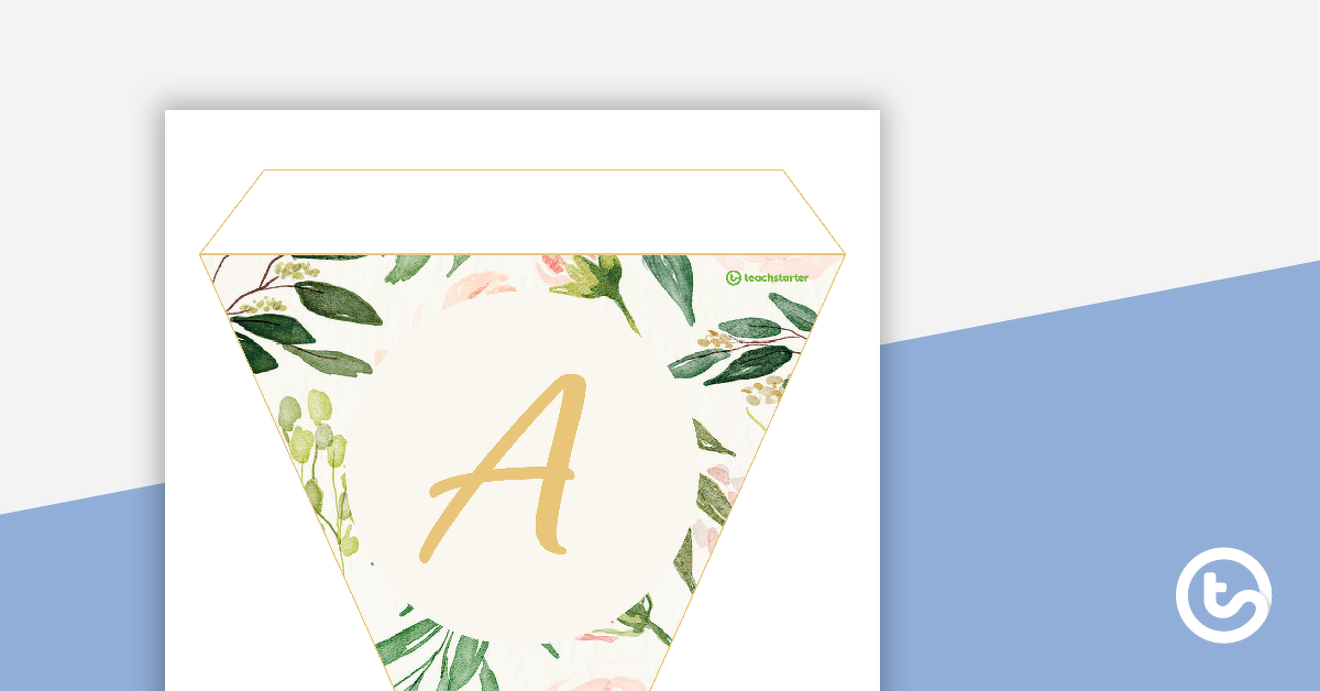 Preview image for Blush Blooms - Letters and Numbers Pennant Banner - teaching resource