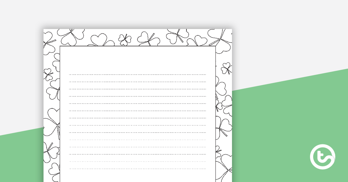 Preview image for Shamrock Themed Page Border - teaching resource