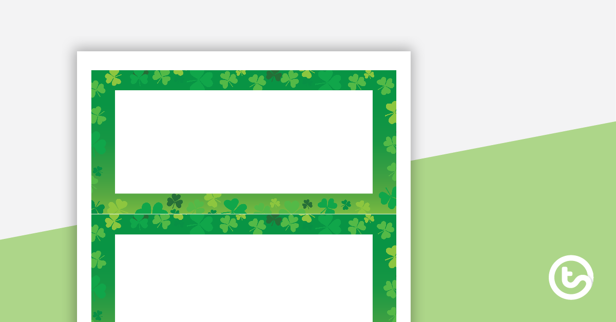 Preview image for Saint Patrick's Day Themed Blank Word Wall Cards - teaching resource