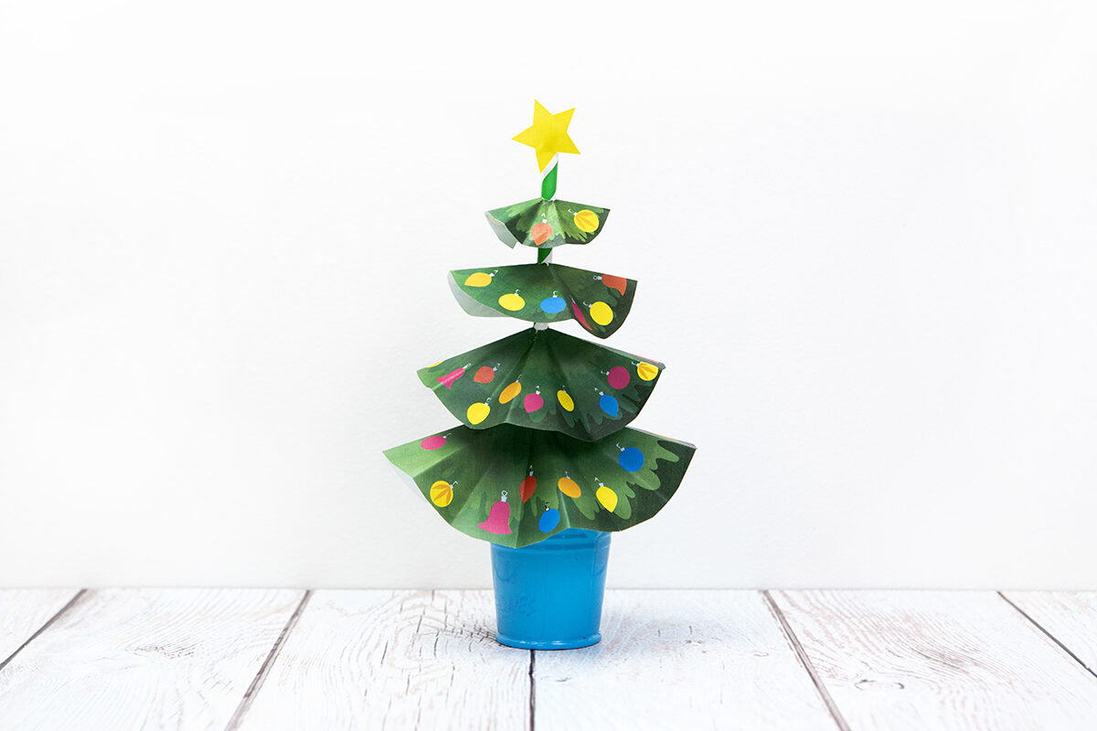 3d paper christmas tree template