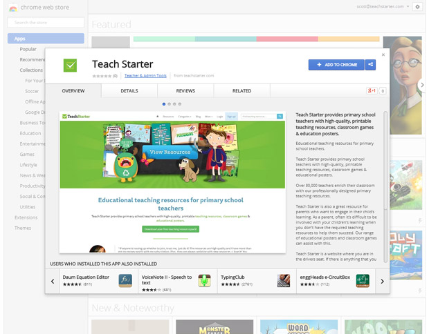 Teach Starter on the Google Chrome Web Store