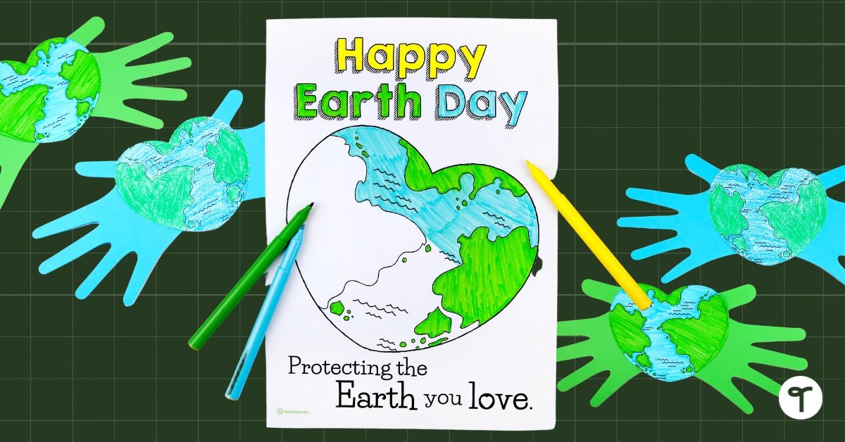 Earth Day Coloring Page Teach Starter