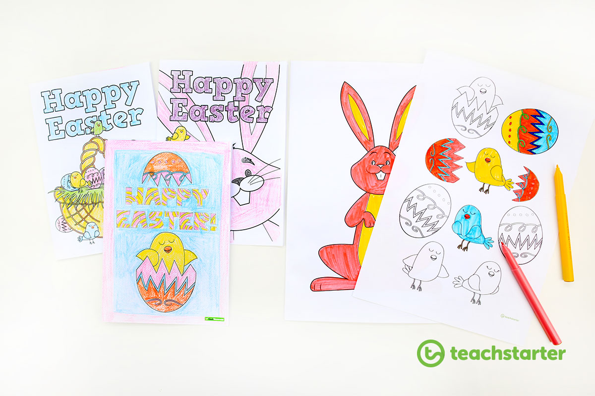 Printable Easter Cards and Colouring In Sheets