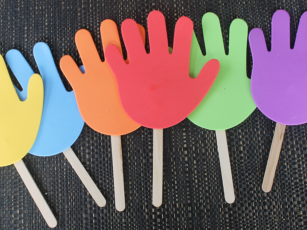 hands up paddles popsicle sticks