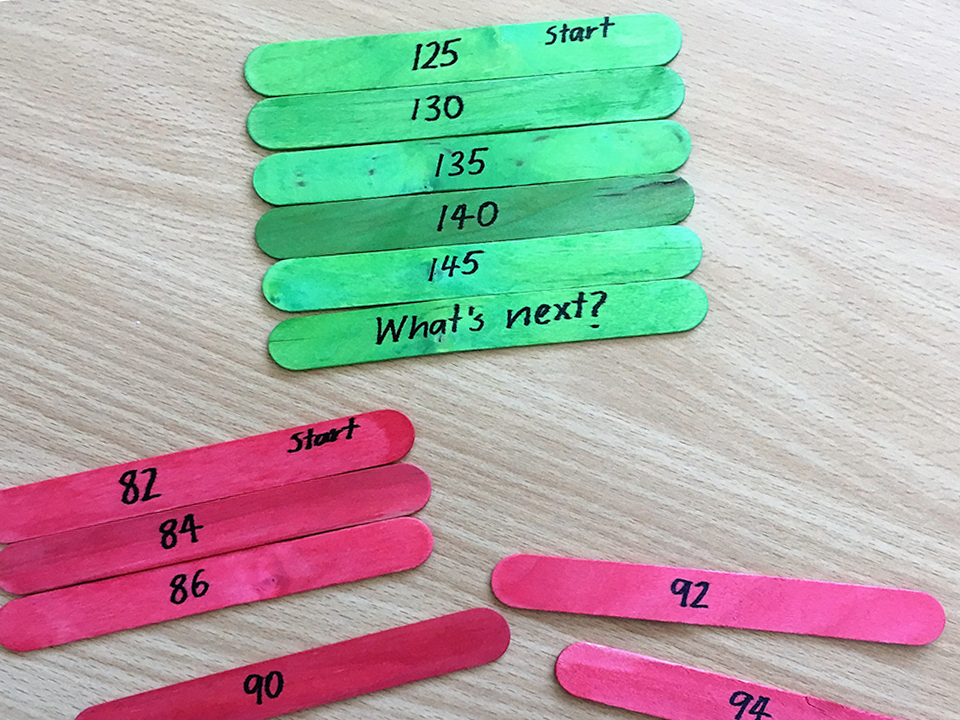 skip counting craft sticks activity