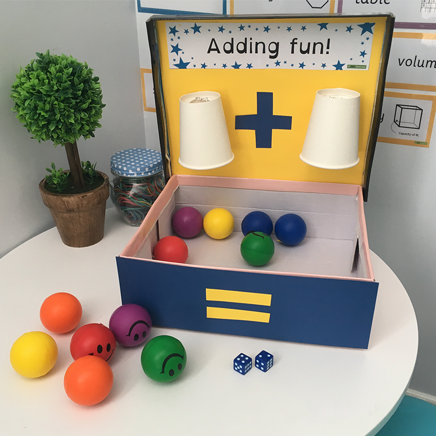 DIY adding machine to make addition fun for kids