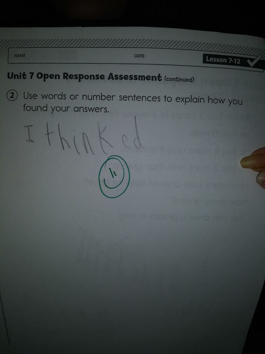 funny kid test answer i thinked