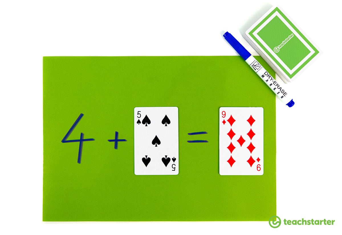 Number Sentence Activity with playing cards