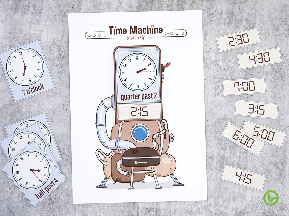 Time Activities and Resources - Time Machine Match-Up Activity