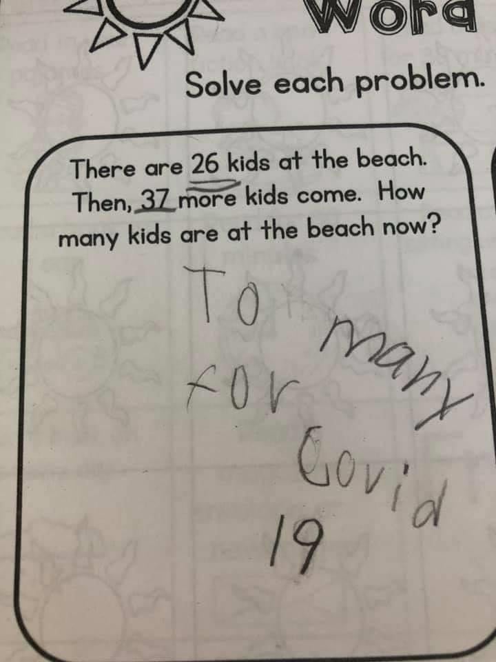 funny kid test answer covid 19