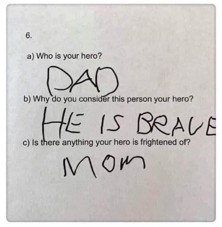 funny kid test answer who is your hero afraid of