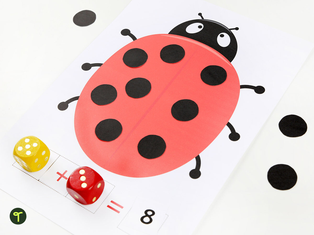 ladybug addition activity for kids