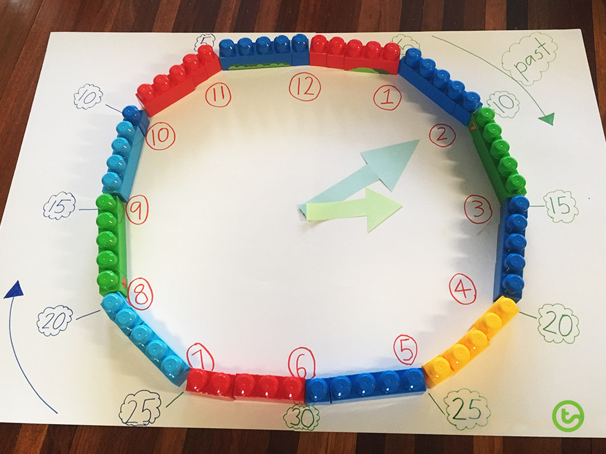 Create a clock face with LEGO