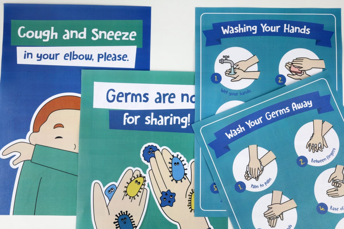 hand washing posters for the classroom