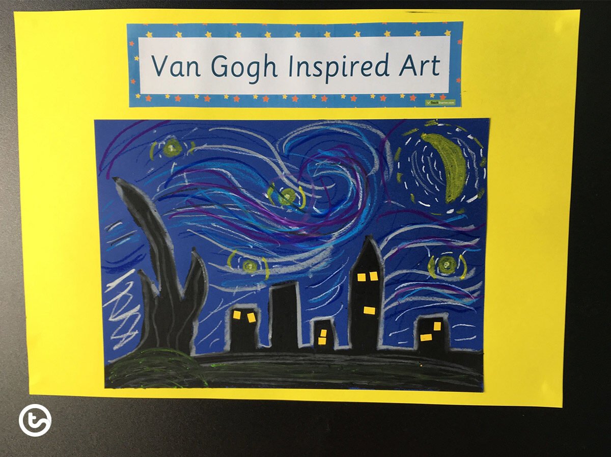 Van Gogh Starry Night art project for kids