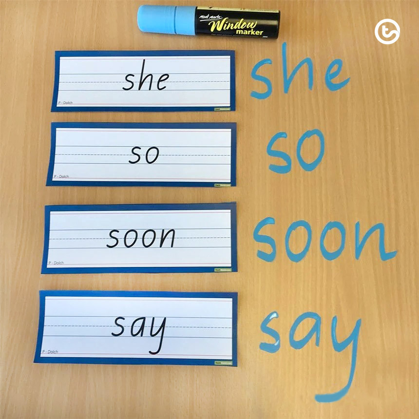 sight word desk writing activity