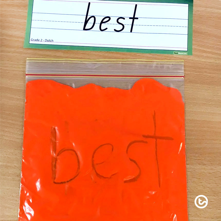 Mess-Free Paint Writing activity using sight words