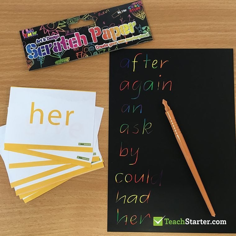Sight Word Scratch Paper Activity