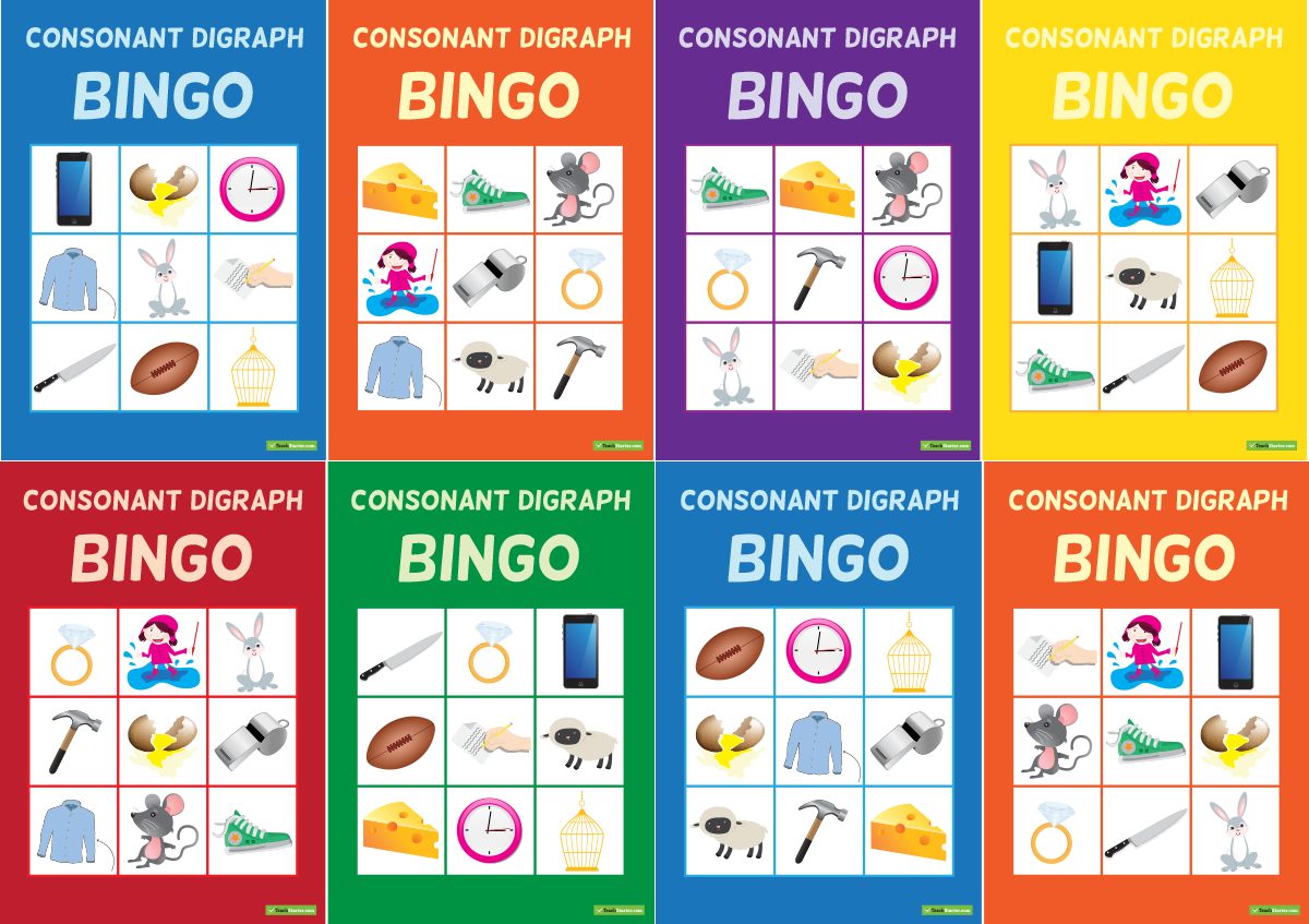 Consonant Digraph Bingo