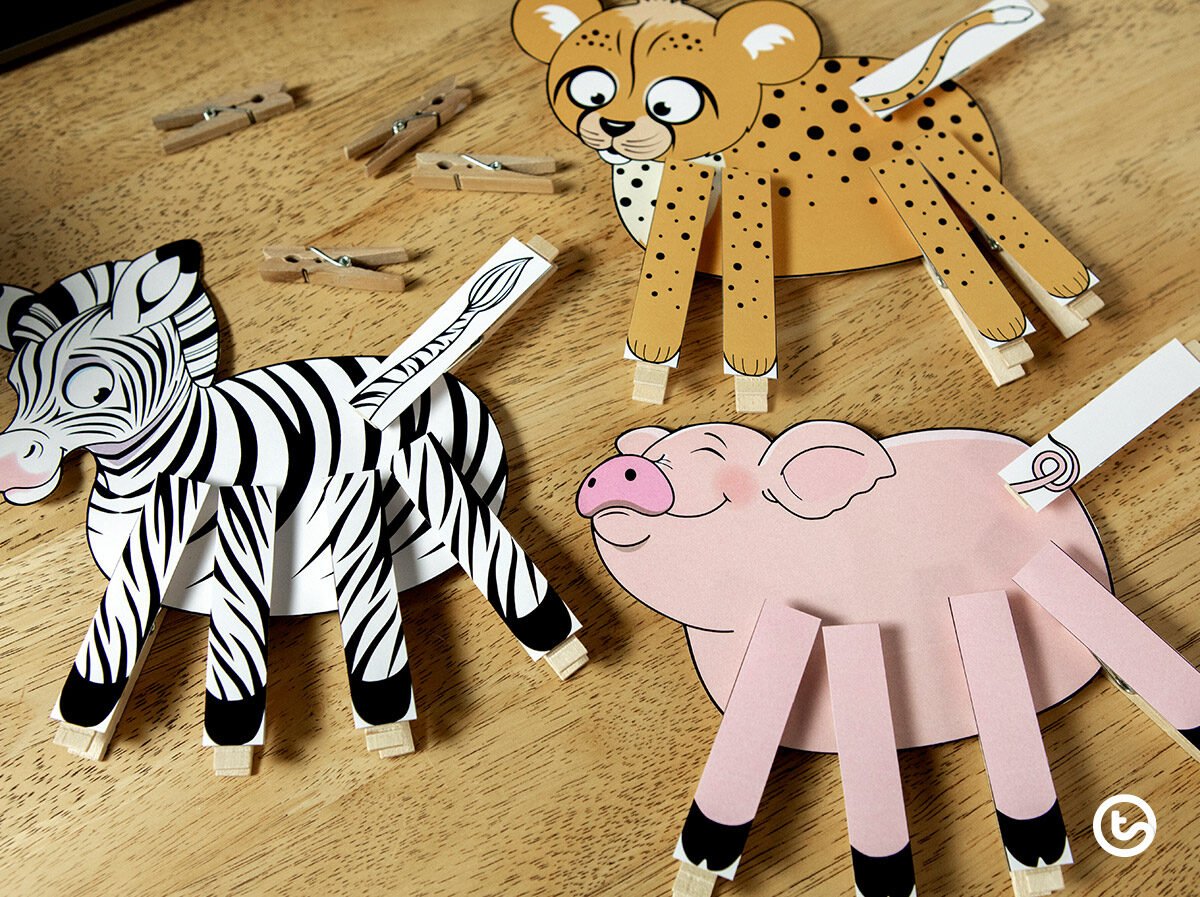 animal matchup game for kids to practice fine motor skills
