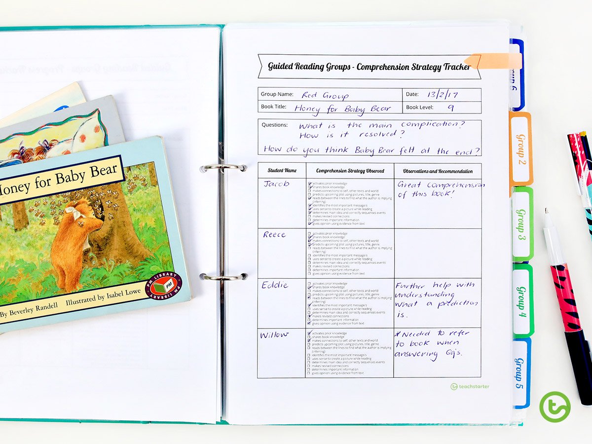 Guided Reading templates for the teacher