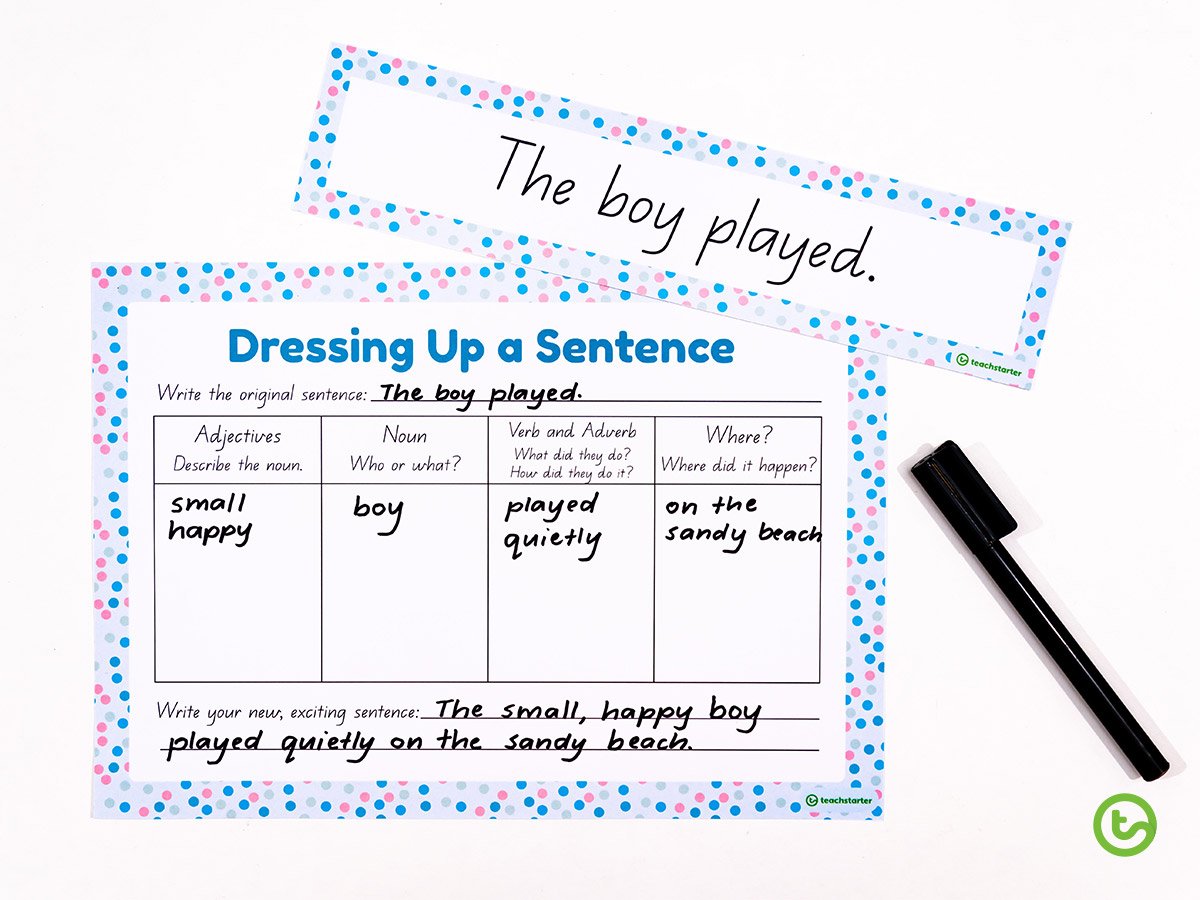 Sentence activity for the classroom