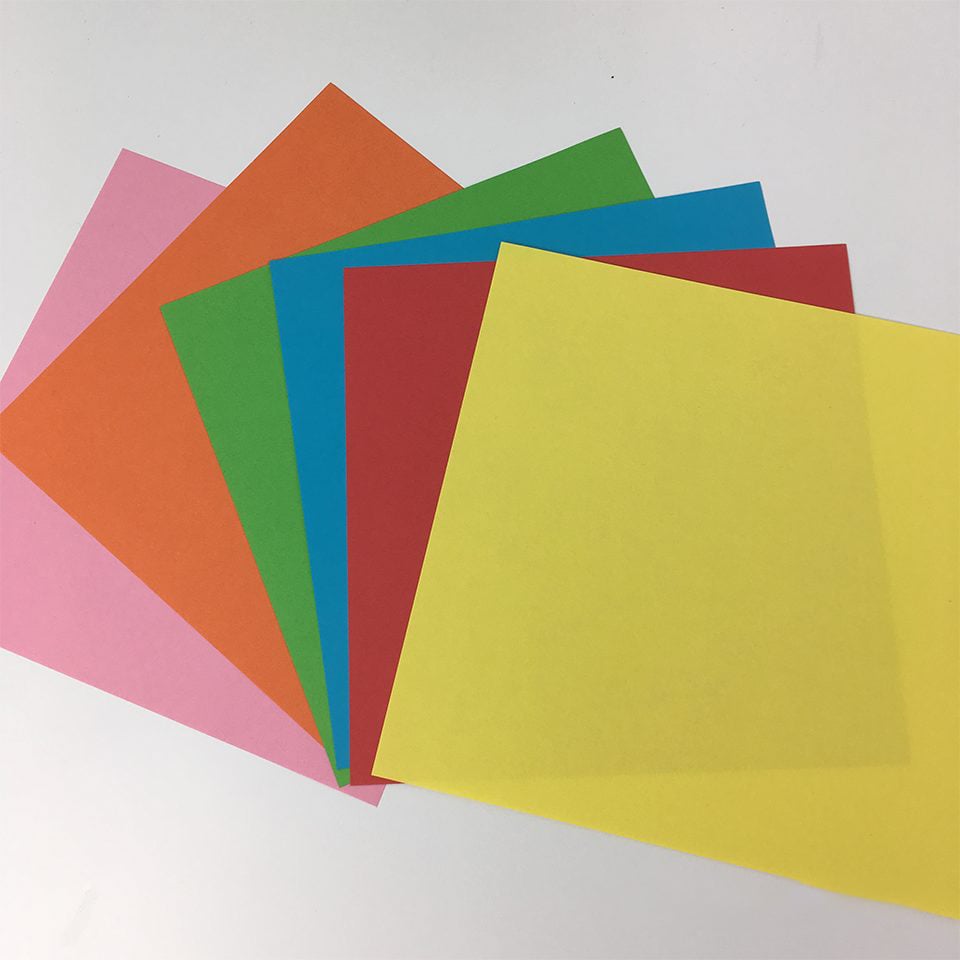 colored sheets of paper for making an origami box