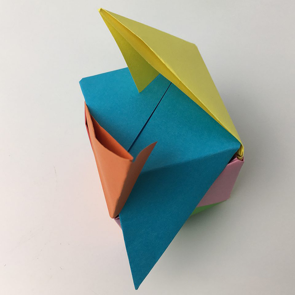 final step in origami box instructions