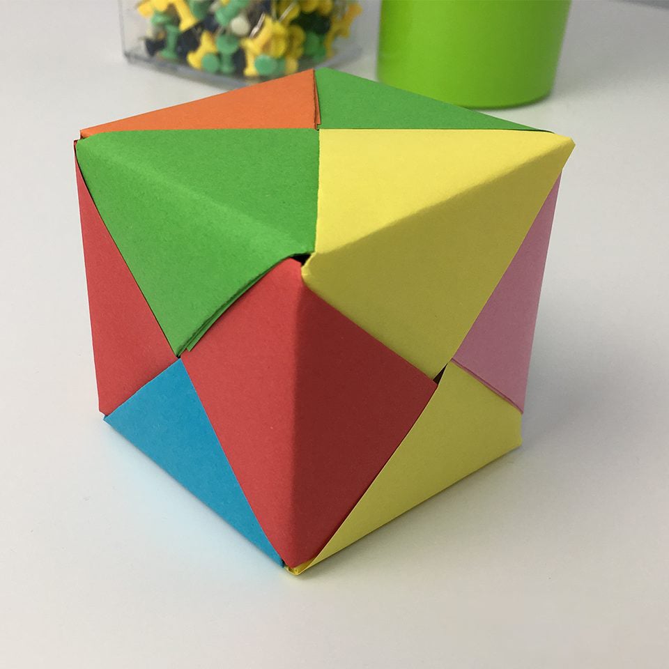 a completed origami box