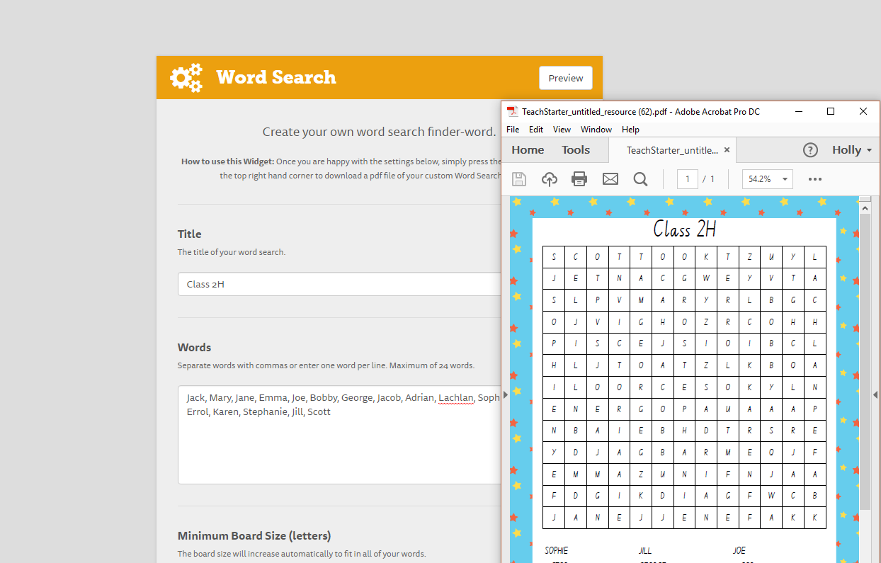 Word Search Template