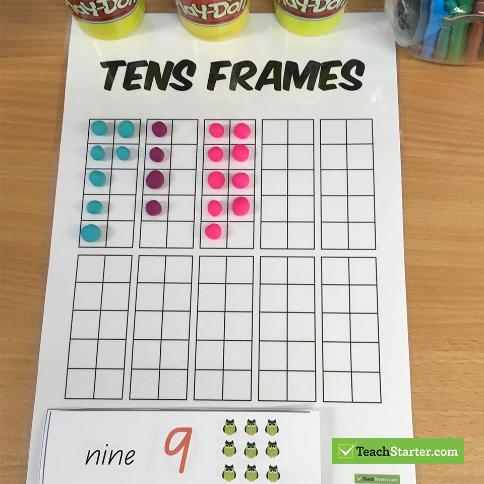 Tens Frames Playdough Activitiy