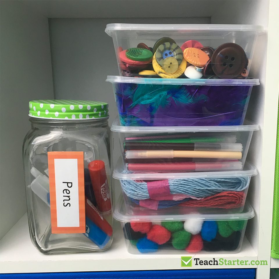 Storing Art Supplies in the Classroom